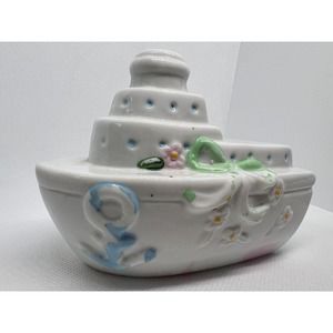 Eden's Bliss Collection Boat Hand Painted Ceramic Vintage